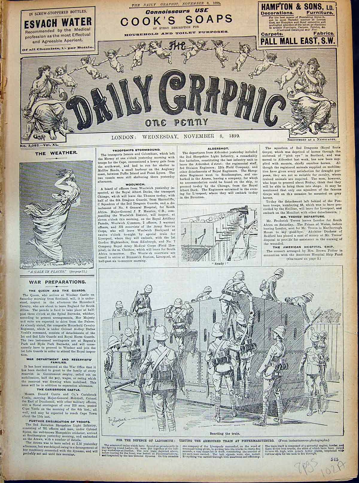 Old 1899 War Ladysmith Pietermaritzburg Shipping Ammunition Southampt 19th