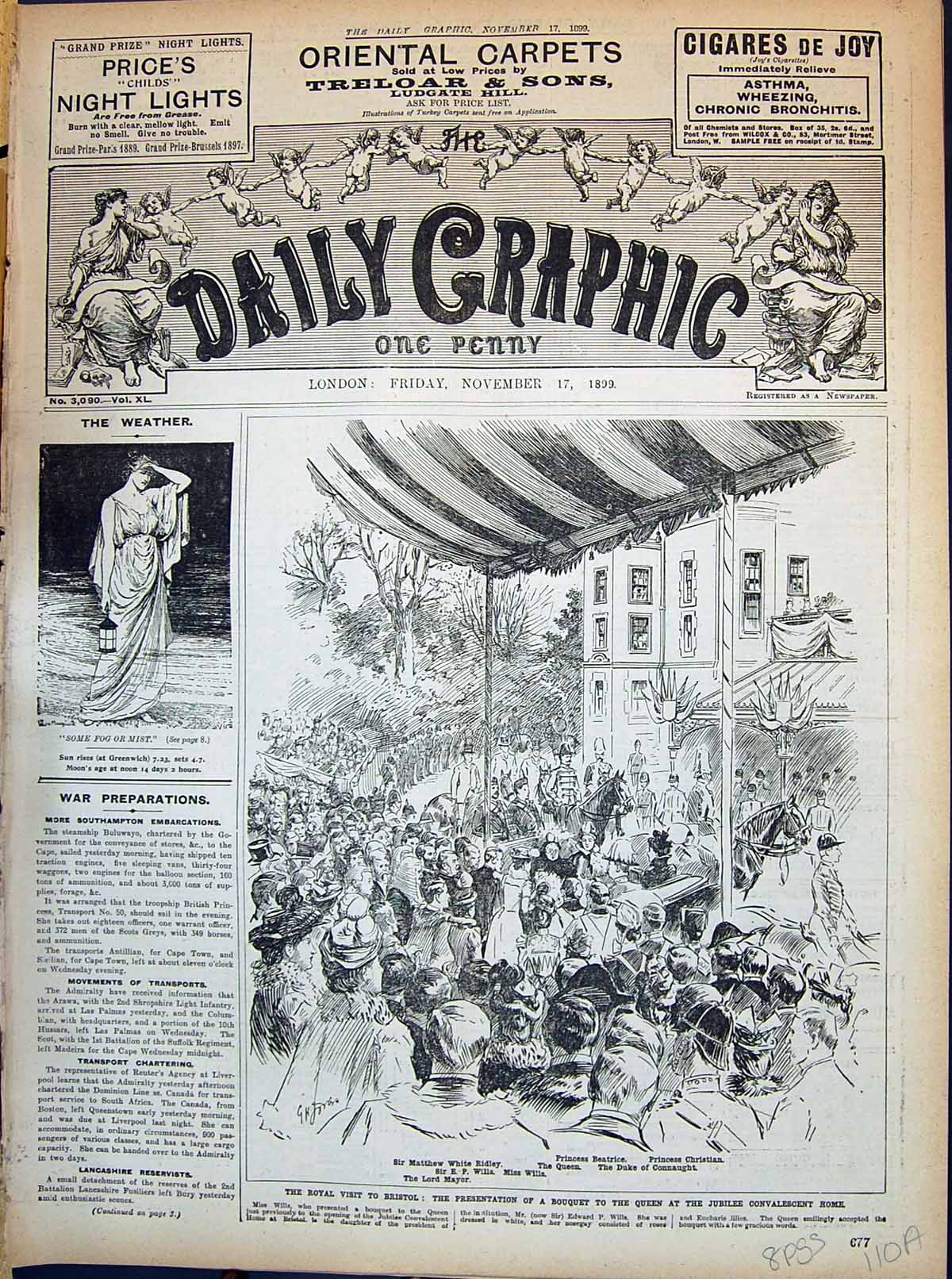 Old 1899 Bristol Princess Beatrice Christian Connaught Ridley Wills W 19th