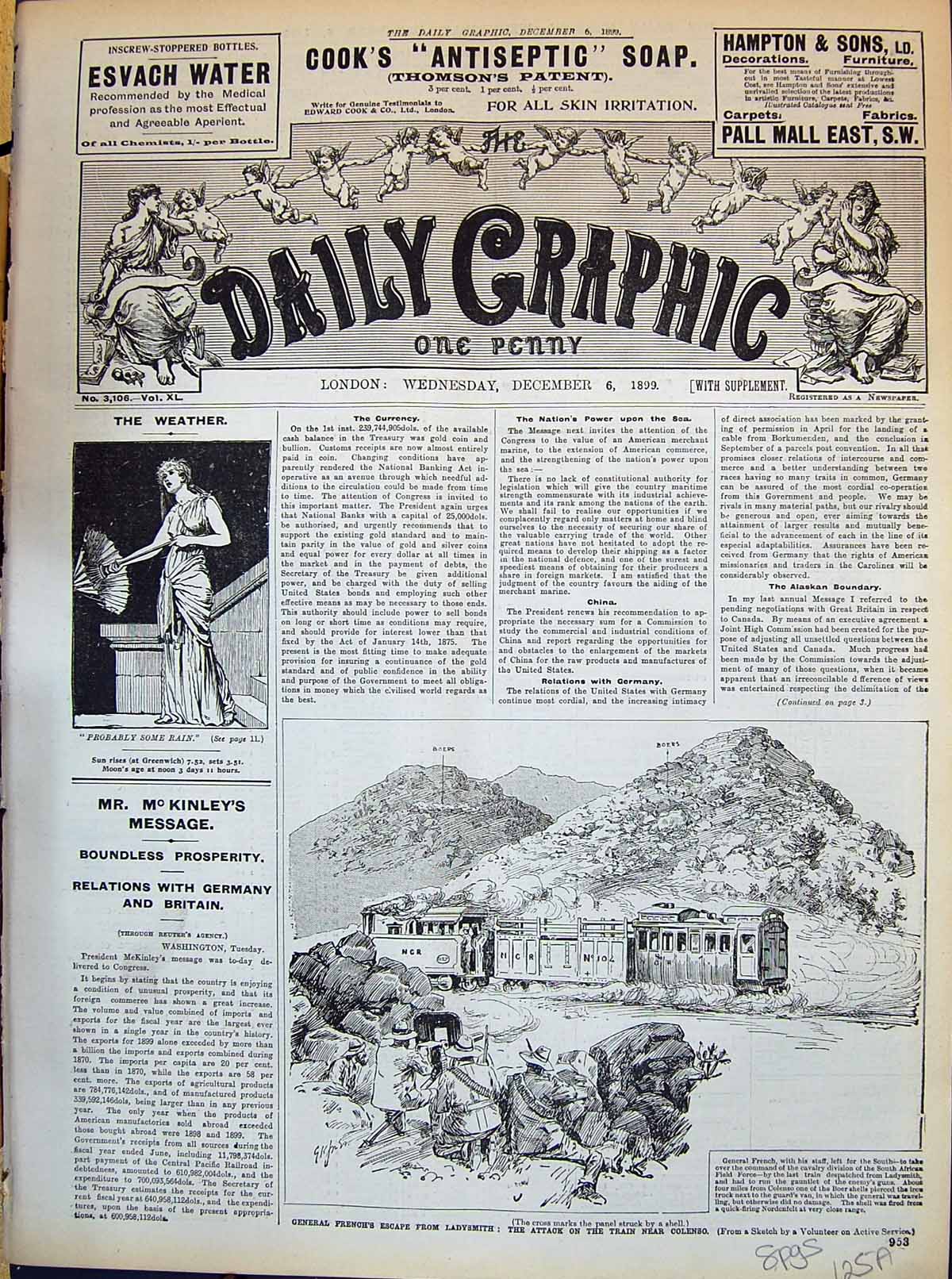 Old 1899 General French Ladysmith War Train Colenso Gleichen Wood Bak 19th