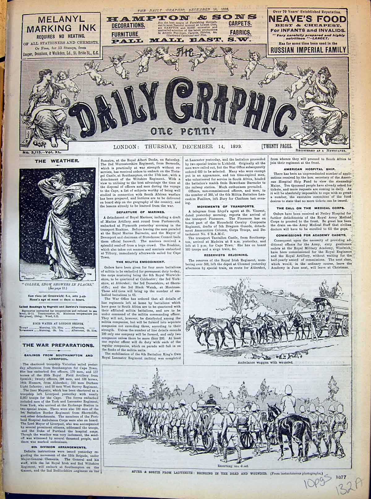 Old 1899 Sortie Ladysmith Ambulance Waggon War Wounded Football Cambr 19th