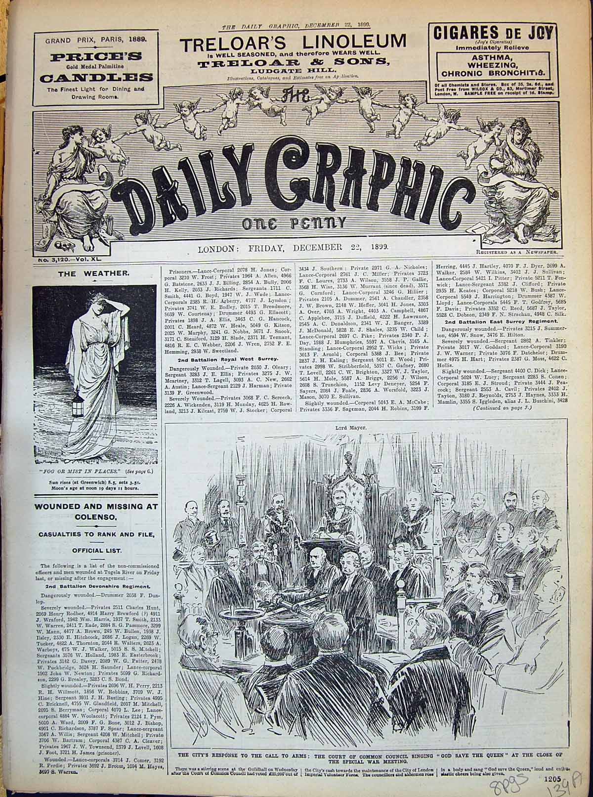Old 1899 Court Common Council War Meeting Hospital Train War Furley C 19th