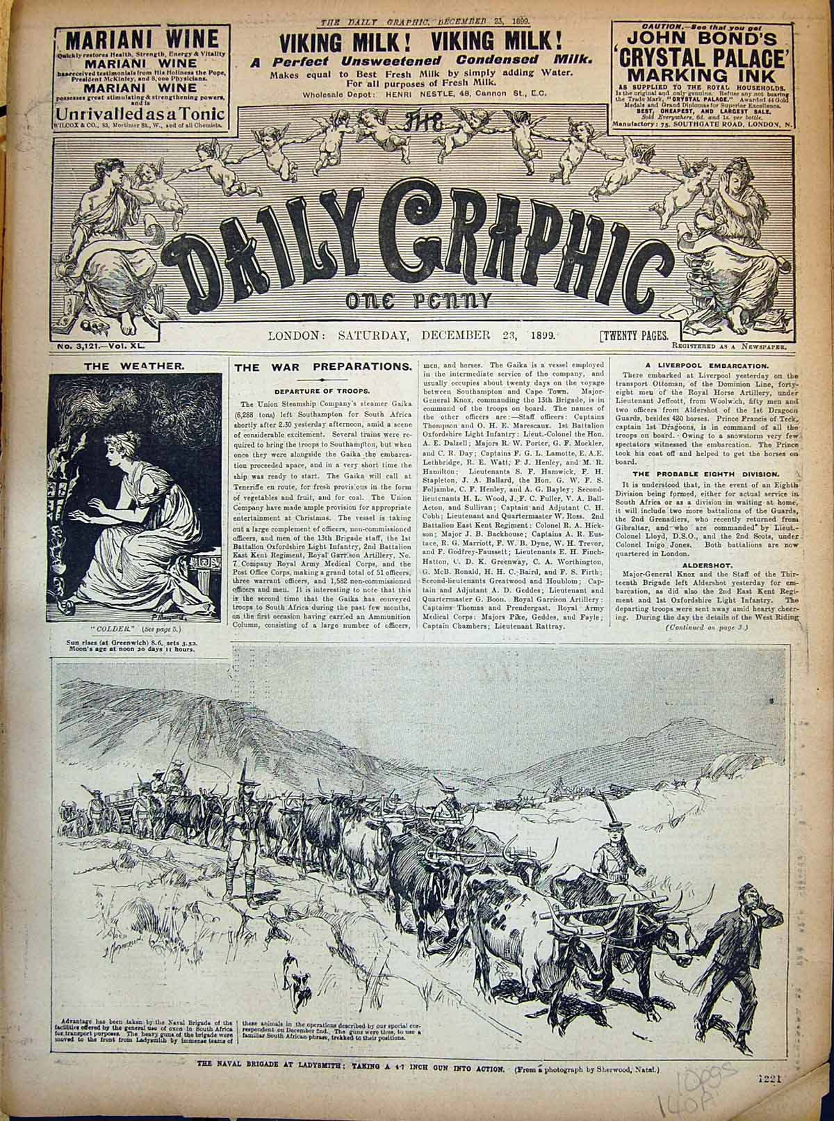 Old 1899 Naval Brigade Ladysmith War Gun Ship Saxon Lyceum Theatre Sn 19th