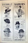 Old 1915 Advertisement Evans Hats Barkers Blouses London Ladies Fashi 20th