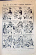 Old 1915 War Story Illustration Flag Street Sellers America Denmark E 20th