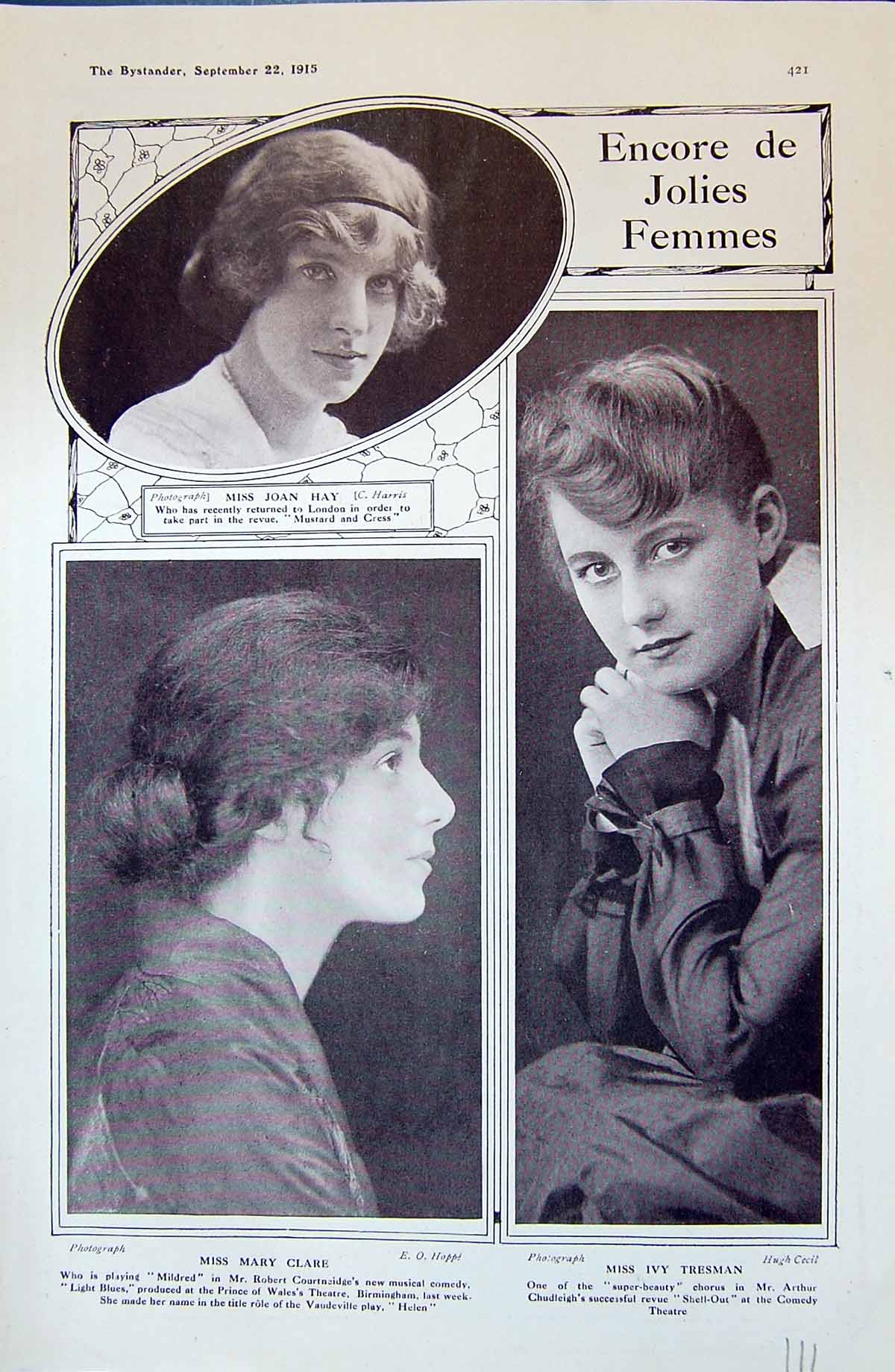 Old Joan Hay Ivy Tresman Mary Clare Theatre Actress 1915 Hoppe Cecil 20th