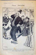 Antique Print Shop Assistant Lady Buying Dark Blue Ribbon Comedy Sketch May