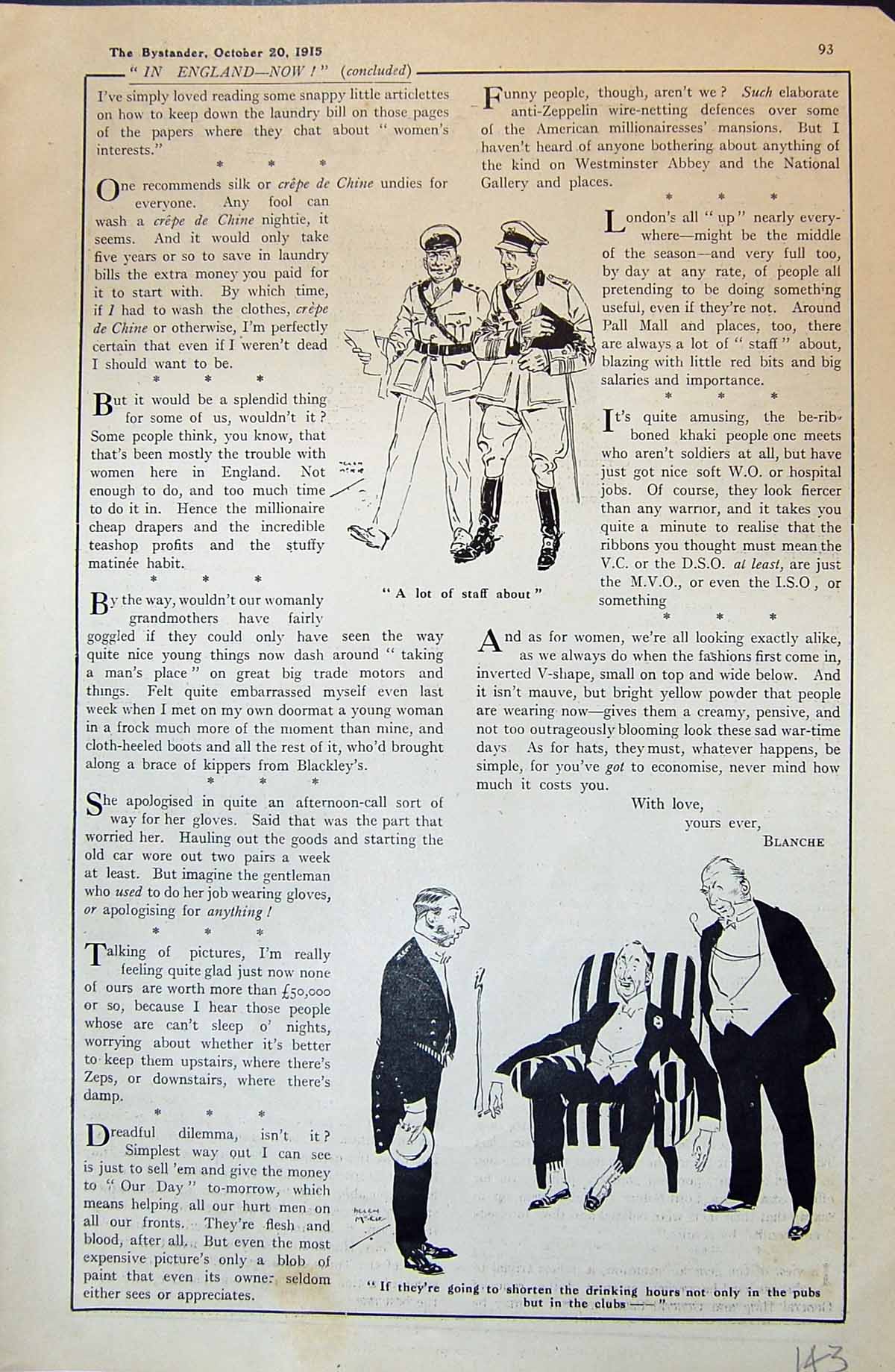 Original Old Antique Print 1915 War Siers Ficers Uniform Men Drinking Club 20th