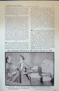Original Old Antique Print 1915 Lloyd George Mr Bull Model Ship Icebergs Comedy