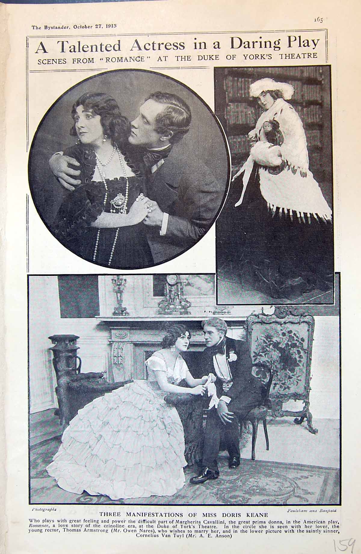 Old 1915 Theatre Scene Romance Duke York Keane Anson Nares Cavallini 20th