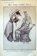 Antique Print 1915 War Sier Lady Umbrella Arthur Watts Grave Diggers Cor 20th