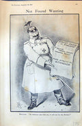 Antique Old Print 1915 War German Kitchener Man Smoking Young American Boy