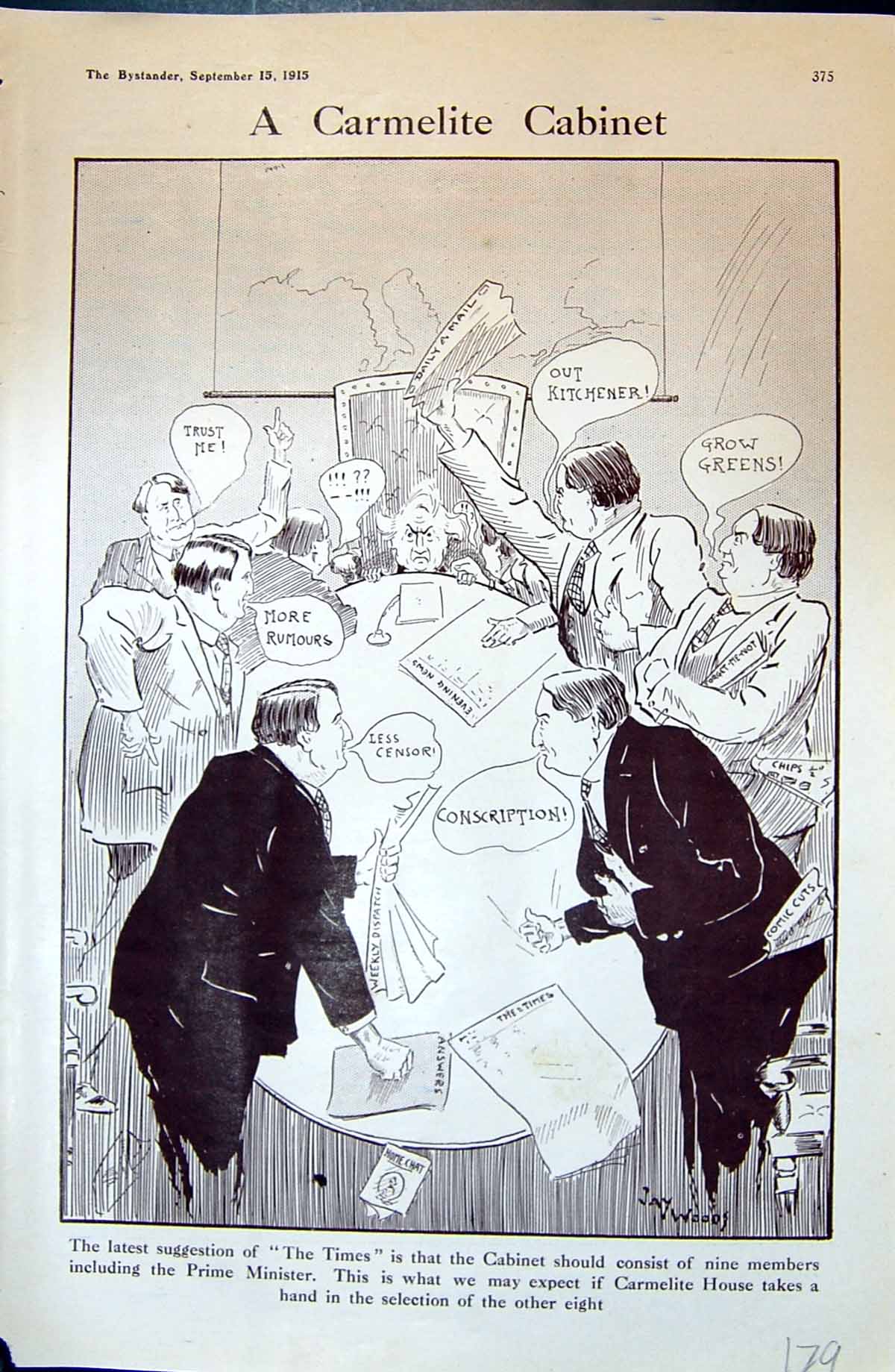 Old 1915 Carmelite Cabinet Prime Minister Ghost Submarine Ficers Admi 20th