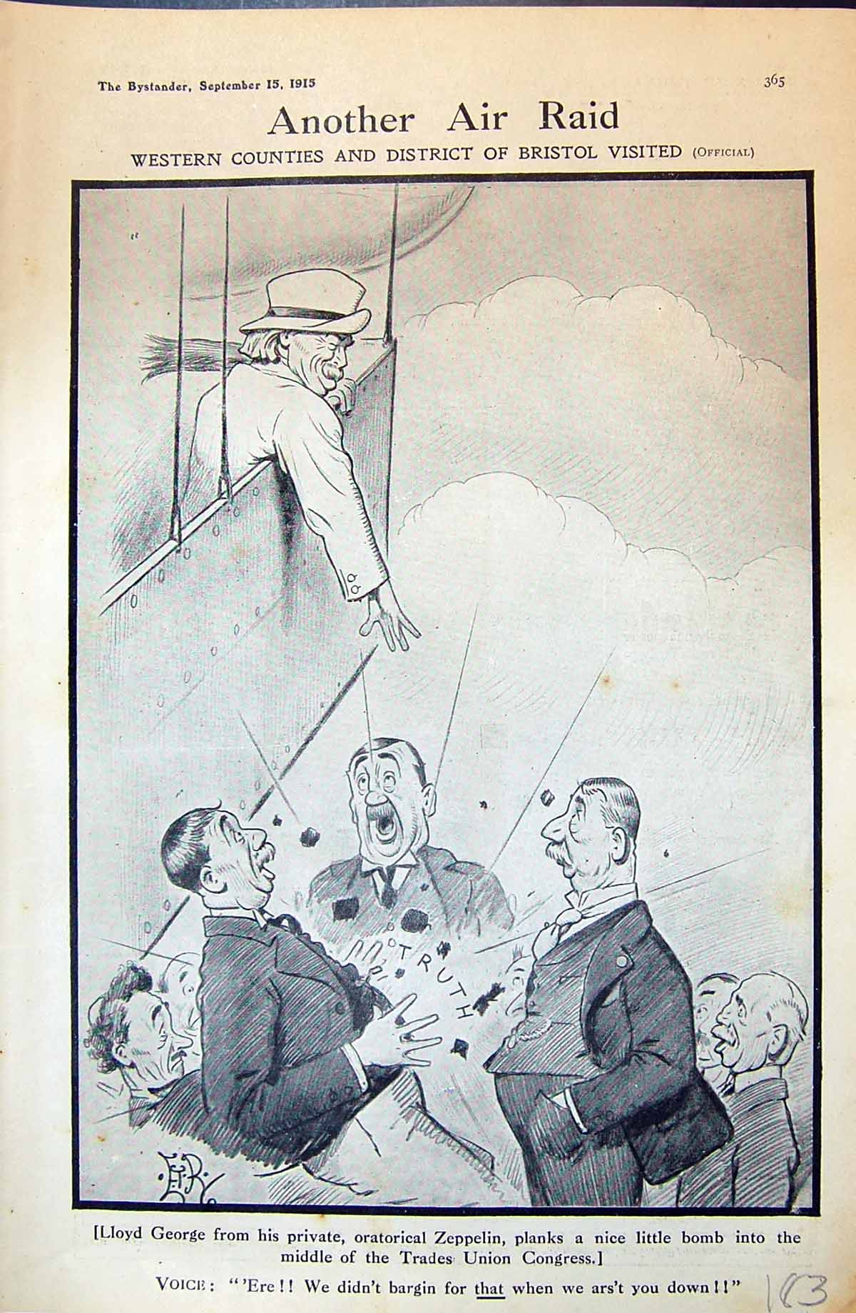 Old 1915 Lloyd George Oratorical Zeppelin Trades Union Lord Kitchener 20th