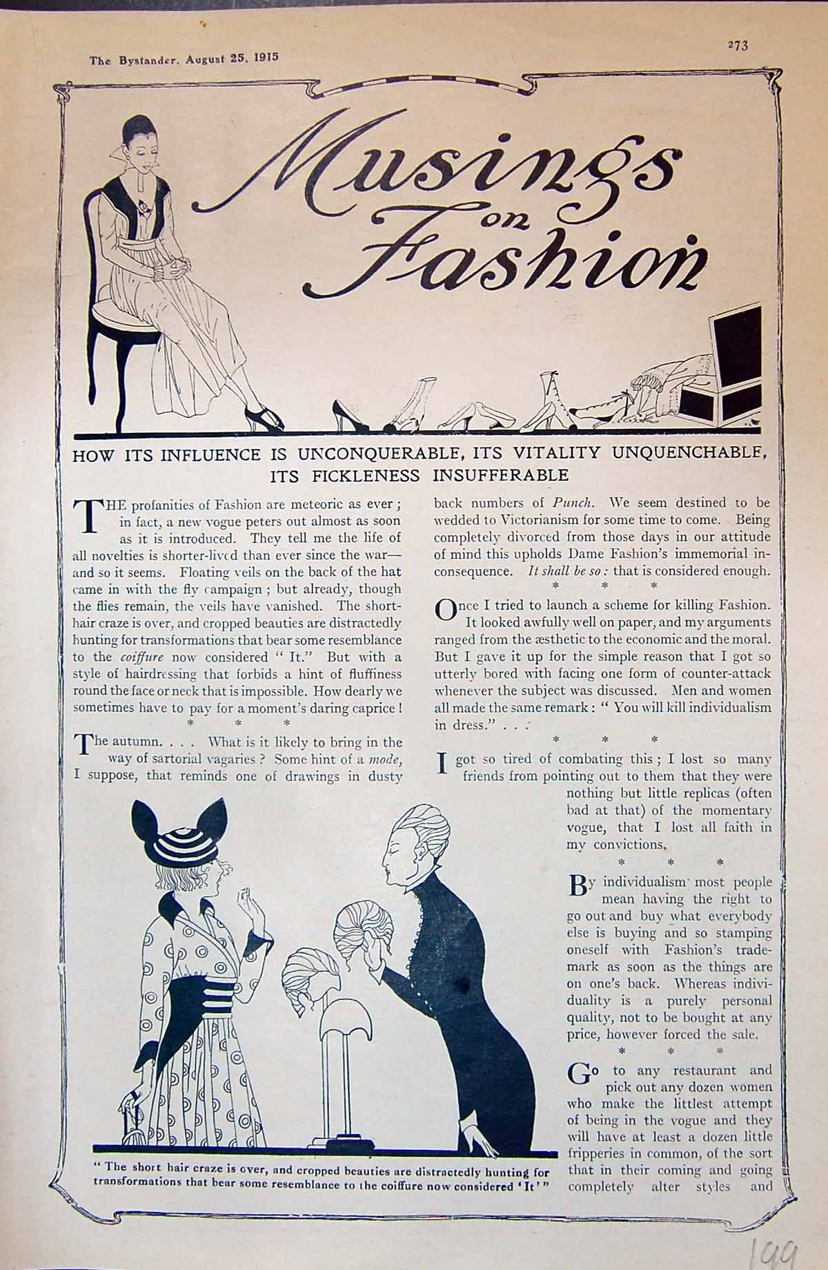 Antique Old Print 1915 Ladies Fashion Hats Dresses Restaurant Tea Table Cat