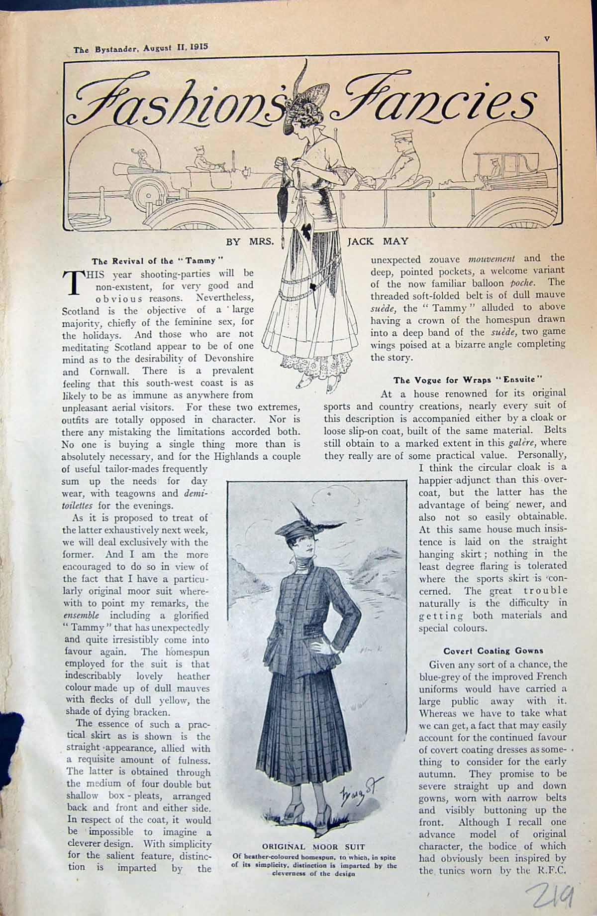 Old 1915 Ladies Fashion Dresses Jack May Moor Suit Italian Railways F 20th