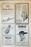 Antique Old Print 1915 Lea Perrins Debenham Shoolbred Wotan Harrods Allports