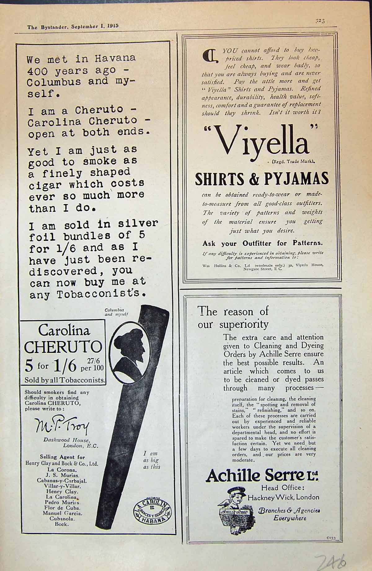 Old Print 1915 Carolina Cheruto Viyella Achille Serre Dr. Smith Eriangen 20th