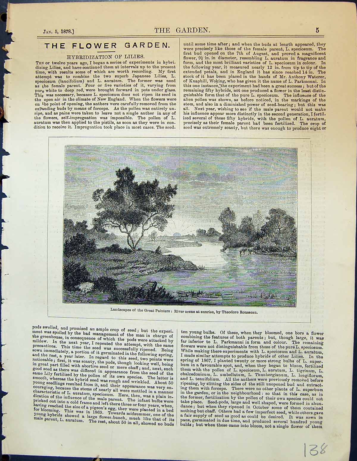 Old Landscape Great Apinters River Scene Theodore Rousseau Garden 187 Victorian