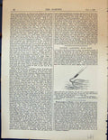 Original Old Antique Print Kitchen Gardening Gilbert Cultivator Hoe Garden 1878