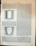 Original Old Antique Print Cylindrical Brick Cistern Cement Plauk Garden 1878