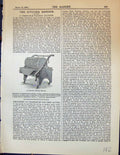 Original Old Antique Print Vegetable Washing Machine Kitchen Garden 1878 19th
