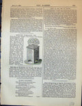 Original Old Antique Print Improved Fumigating Fan Garden 1878 19th