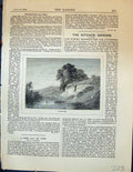 Original Old Antique Print June Day Scene Trees River Garden 1878 Victorian