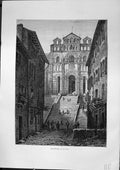 Original Old Antique Print Exterior Cathedral Le Puy Architecture Furber 1882