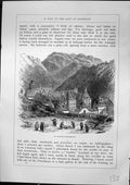 Antique Old Print Mountains La Grande Chartreuse Monks Monastery Furber 1882