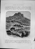 Original Old Antique Print Rock Caylus St. Affrique Huguenot StronghFurber 1882