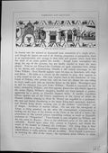 Original Old Antique Print Bayeux Tapestry France Furber 1882 19th