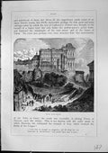 Original Old Antique Print View Blois Castle Architecture Furber 1882 Victorian