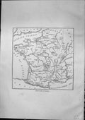 Original Old Antique Print Sketch Map France Paris Mediterranean Furber 1882