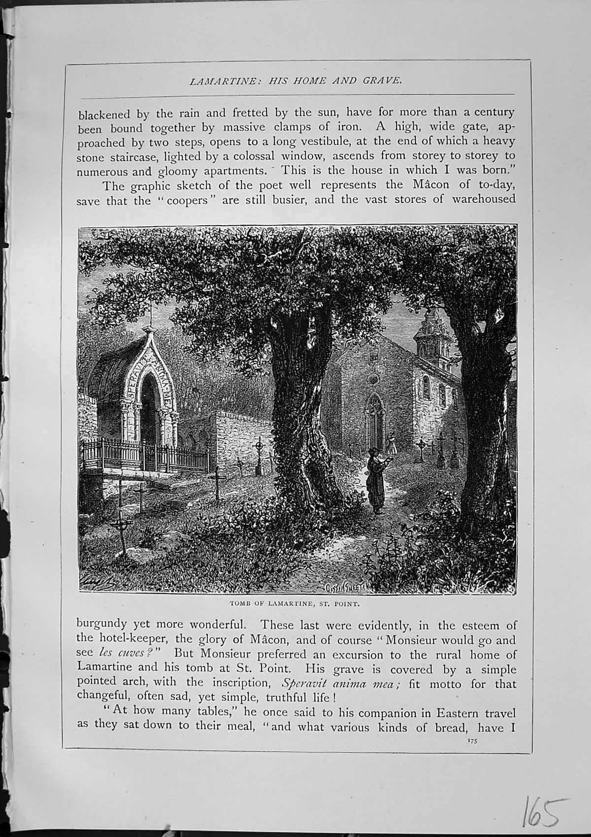 Old Tomb Lamartine Point France Abbey Cluny Architecture Furber 1882Victorian