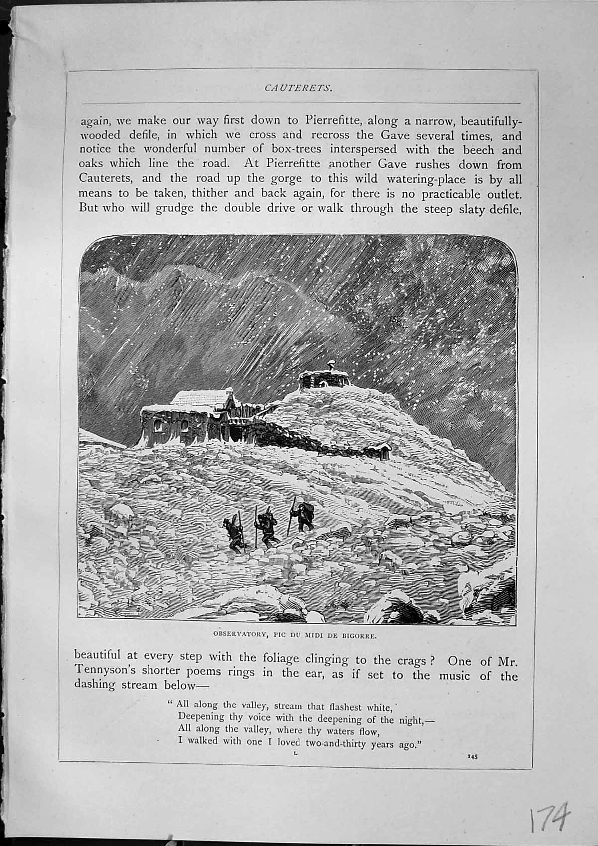 Old Observatory Pic Du Midid Bigorre Cave Lourdes France Furber 1882Victorian