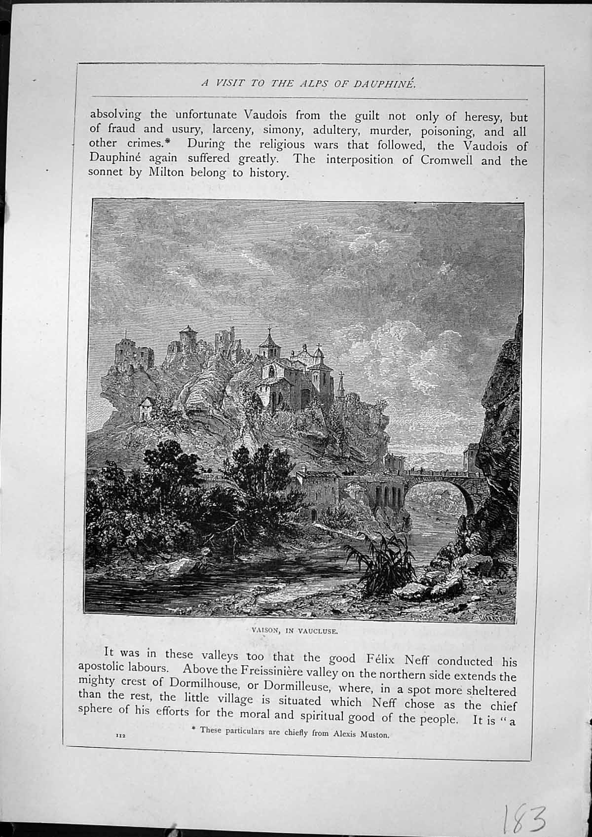 Old Vaison Vaucluse River Bridge Architecture Mont Pelvouxbessee D'Al 19th