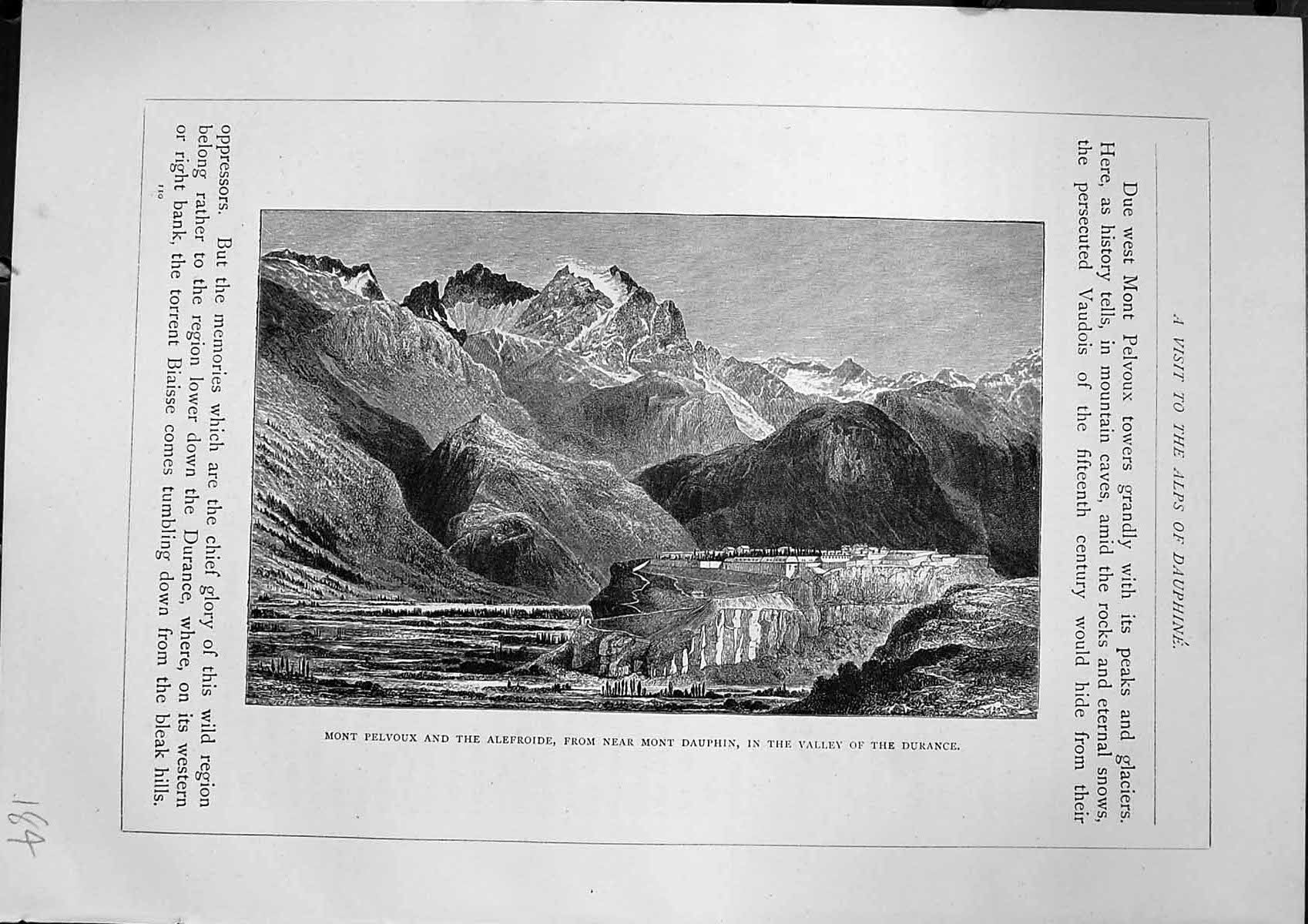 Old Mont Pelvoux Alefroide Mont Dauphin Valley Durance Brianoon Furbe 19th