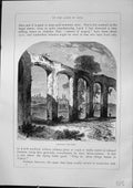 Antique Print Aqueduct Poictiers Chateau Chambord Architecture Furber 1882