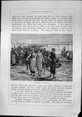 Old Antique Print Fisherwomen Cancale Crypt Mont St. Michel Furber 1882 19th