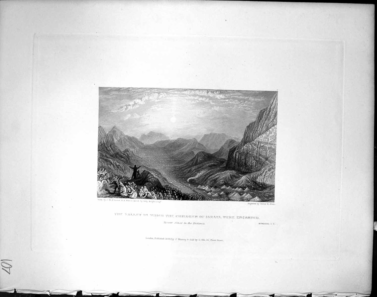 Old Mount Sinai Valley Children Israel Encamped Allen 1836 Horne Bibl 19th