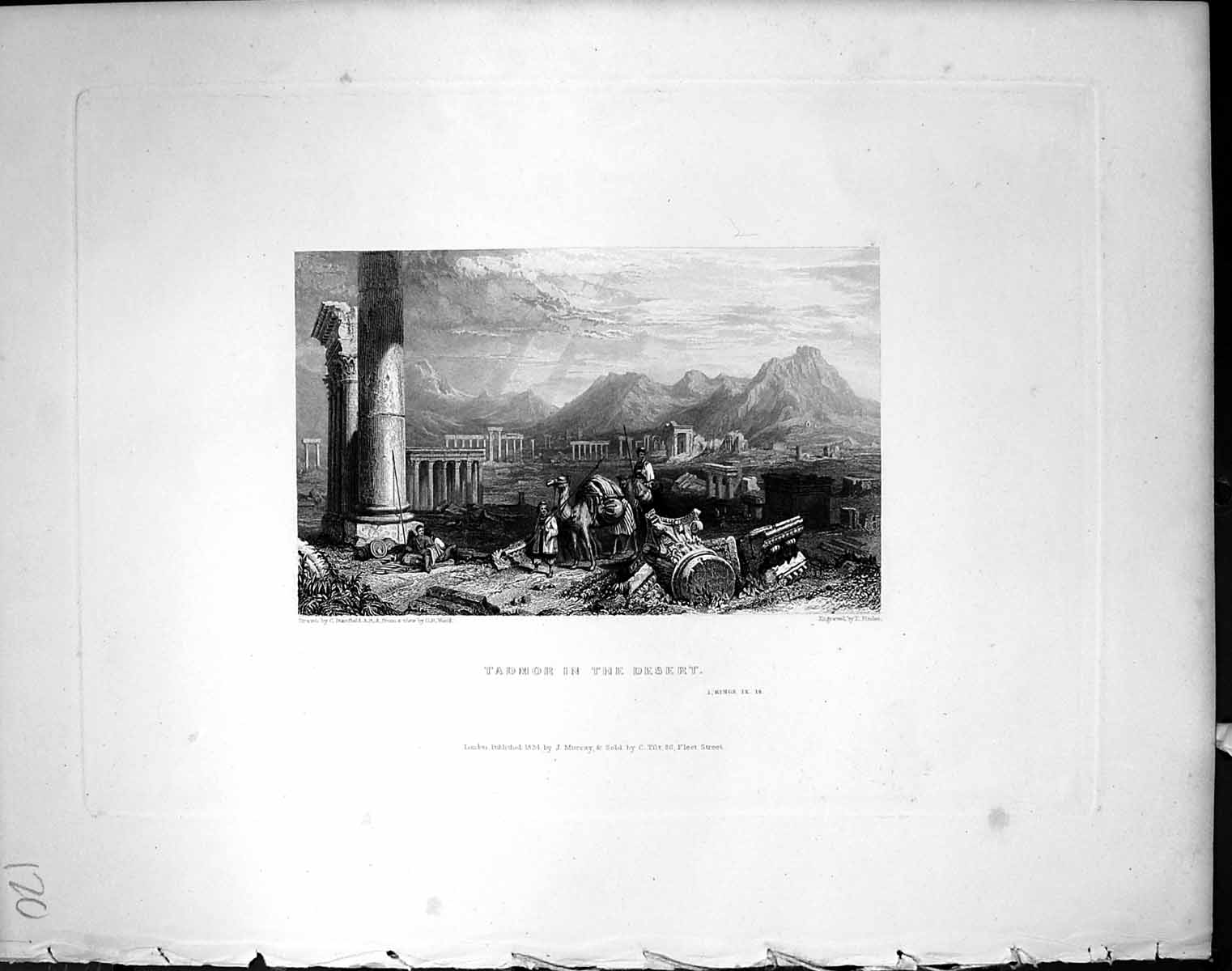 Old View Tadmor Desert Stanfield Finden 1836 Horne Bible Illustration 19th