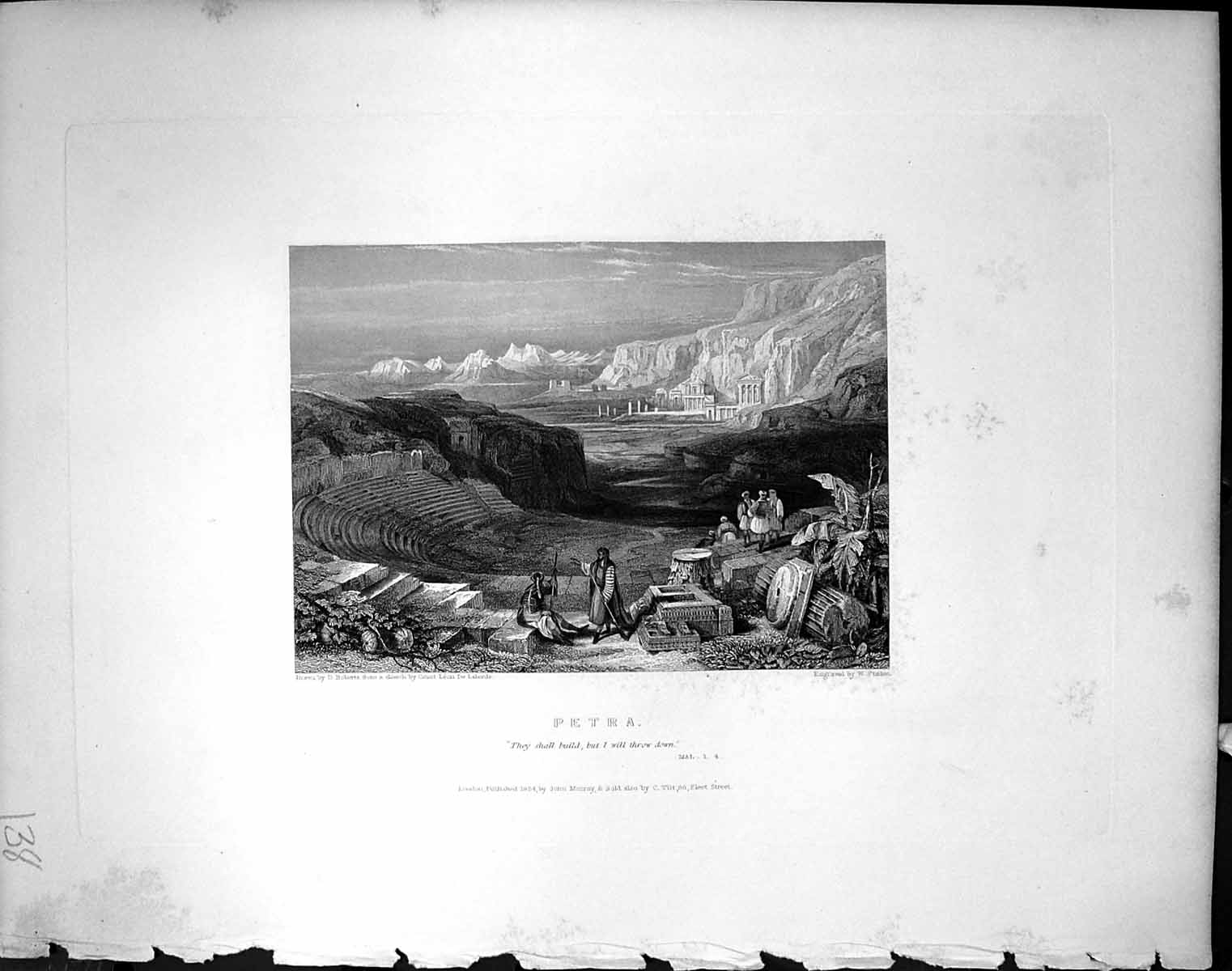 Old Edom Petra Entrance Mountains Architecture Finden 1836 Horne Bibl 19th
