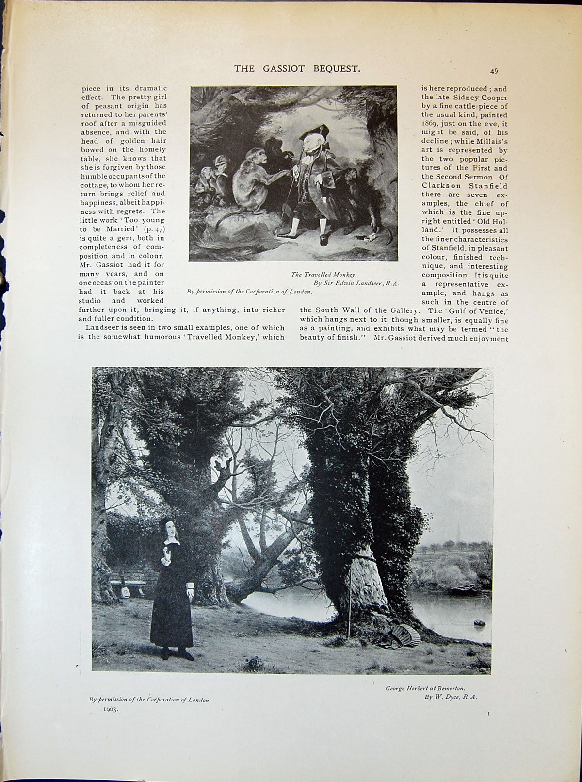 Old Travelled Monkey Landseer George Herbert Bemerton Collins Faith