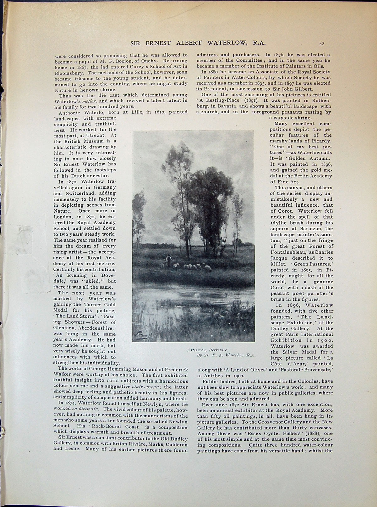 Old Print Scene Berkshire Sheep Watelow Cottage Gardens Suffolk 1903 Art 20th