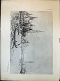 Original Old Antique Print View Campanile Joseph Pennell 1903 Art Journal 20th