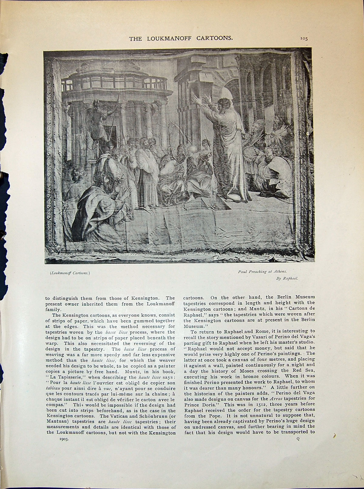 Old Print Scene Paul Preaching Athens Loukmanf Cartoons Raphael 1903 Art 20th