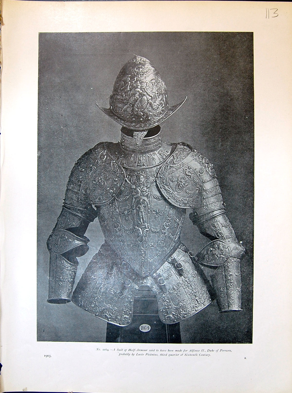 Old Suit Half Armour Alfonso Duke Ferrara Lucio Picinino 1903 Art Jou 20th