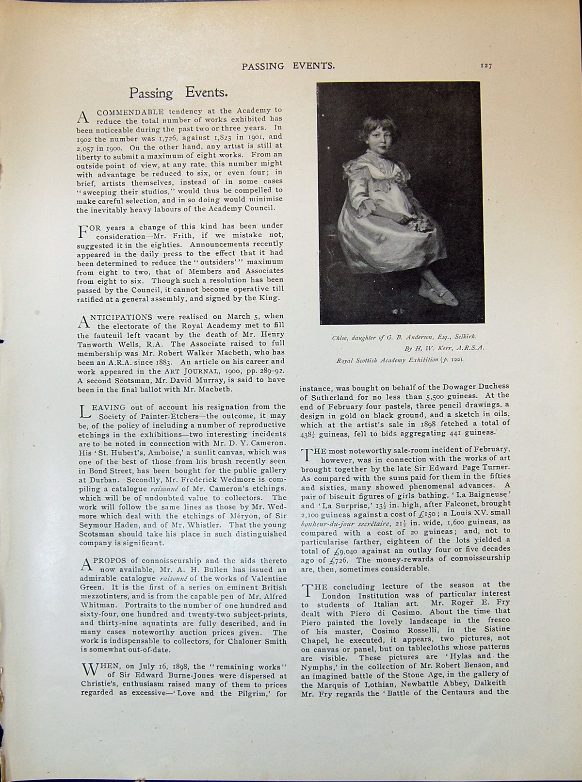 Old Chloe Daughter Anderson Selkirk St. George Gilbert Tomb 1903 Art 20th