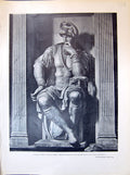 Old Print Sculpture Lorenzo Medici Duke Urbino Monument 1903 Art Journal 20th