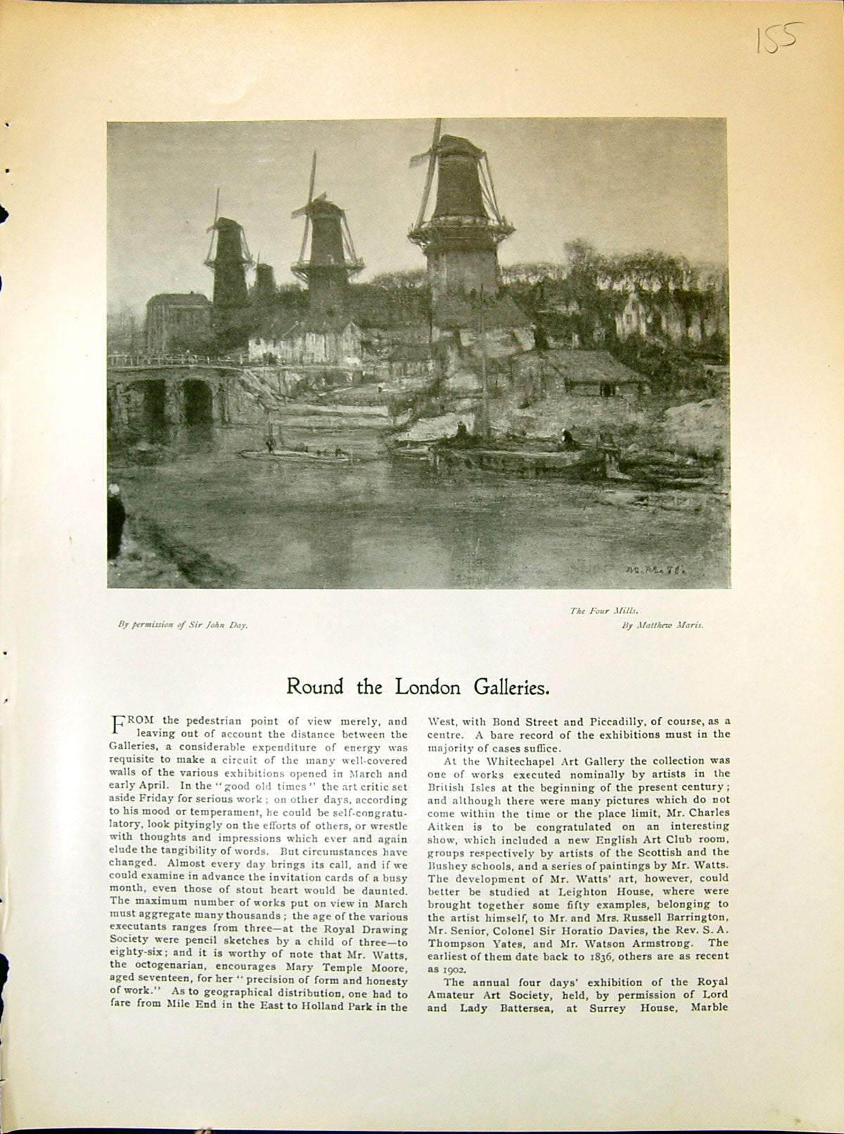 Old Four Mills Windmills Matthew Maris House St. Albans Cotman 1903 A 20th